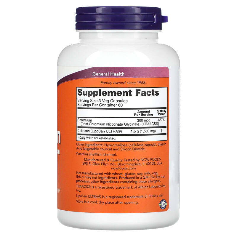 NOW Foods, Chitosan, 500 mg, 240 Veg Capsules