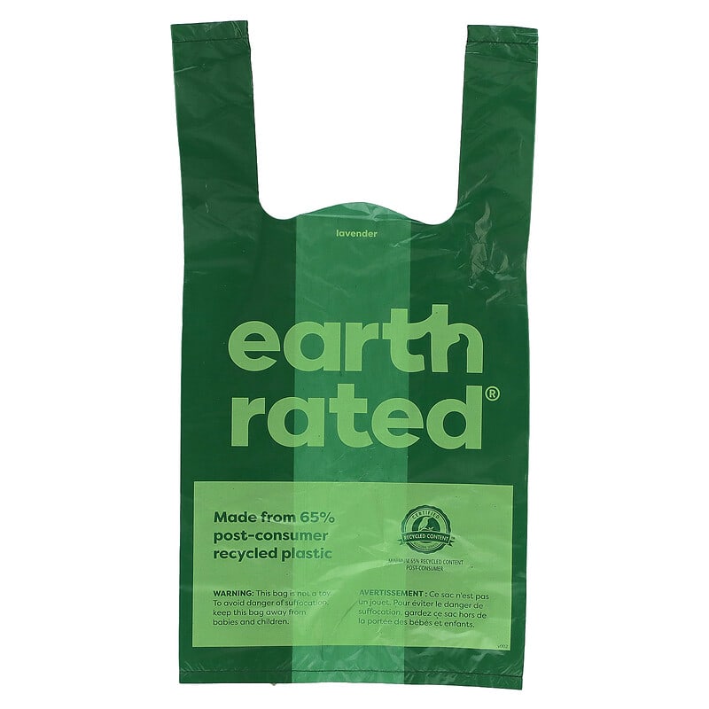 Earth Rated, Dog Poop Bags With Handle, Lavender, 120 Handle Bags