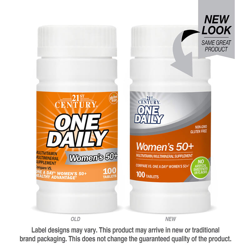 21st Century, One Daily, Women's 50+, Multivitamin Multimineral, 100 Tablets