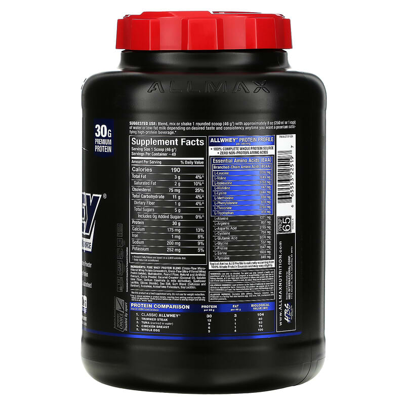 ALLMAX, Classic AllWhey, 100% Whey Protein, Chocolate Peanut Butter, 5 lbs (2.27 kg)