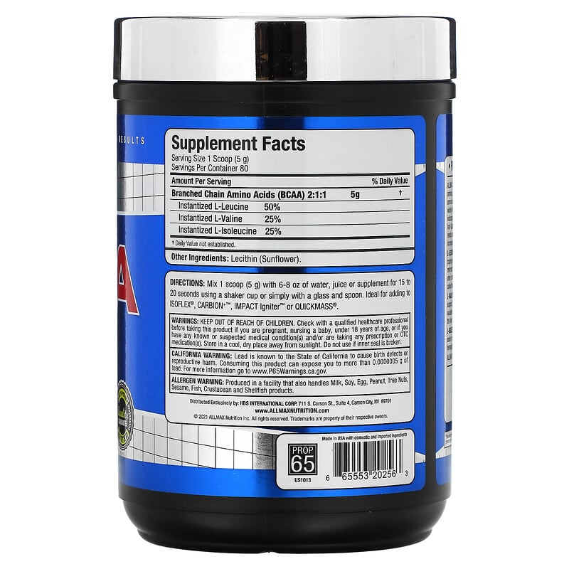 ALLMAX, BCAA, Instantized  2:1:1 Powder, Unflavored, 14.11 oz (400 g)