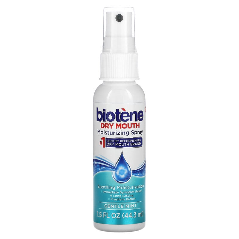 Biotene Dental Products, Dry Mouth Moisturizing Spray, Gentle Mint, 1.5 fl oz (44.3 ml)