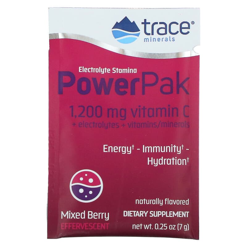 Trace Minerals ®, Electrolyte Stamina PowerPak, Mixed Berry, 30 Packets, 0.25 oz (7 g) Each