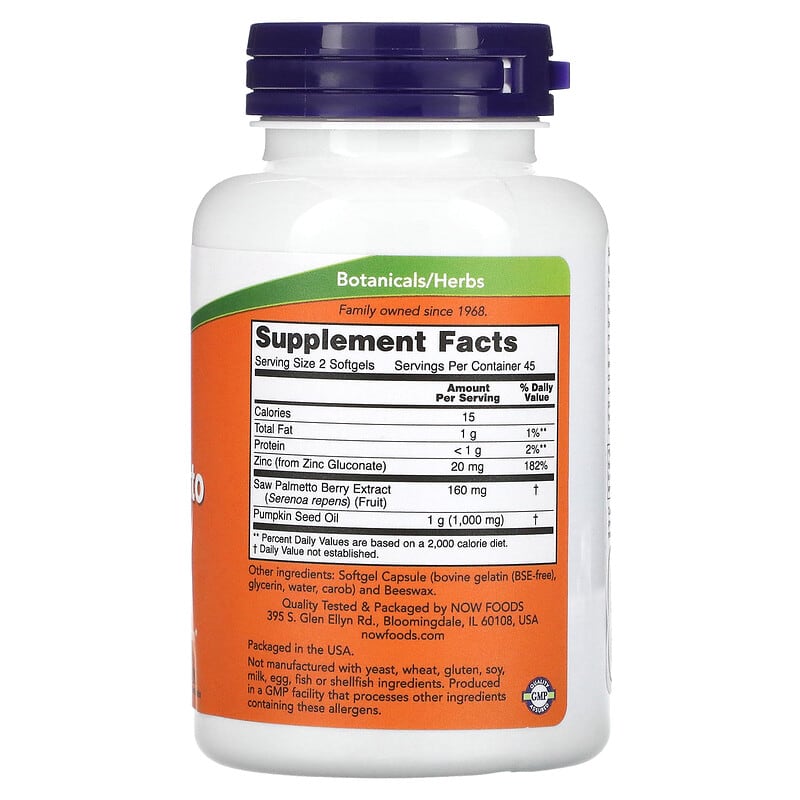 NOW Foods, Saw Palmetto Extract, , 90 Softgels