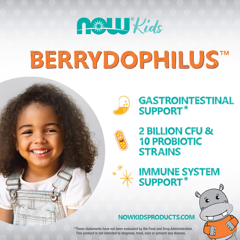 NOW Foods, Berry Dophilus, Kids, 2 Billion CFU, 120 Chewables