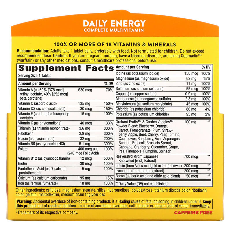 Nature's Way, Alive! Daily Energy, Complete Multivitamin, 60 Tablets