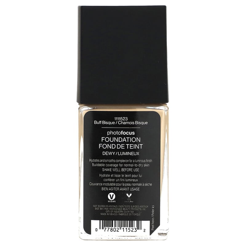 wet n wild, PhotoFocus Foundation, Dewy, Buff Bisque, 0.95 fl oz (28 ml)