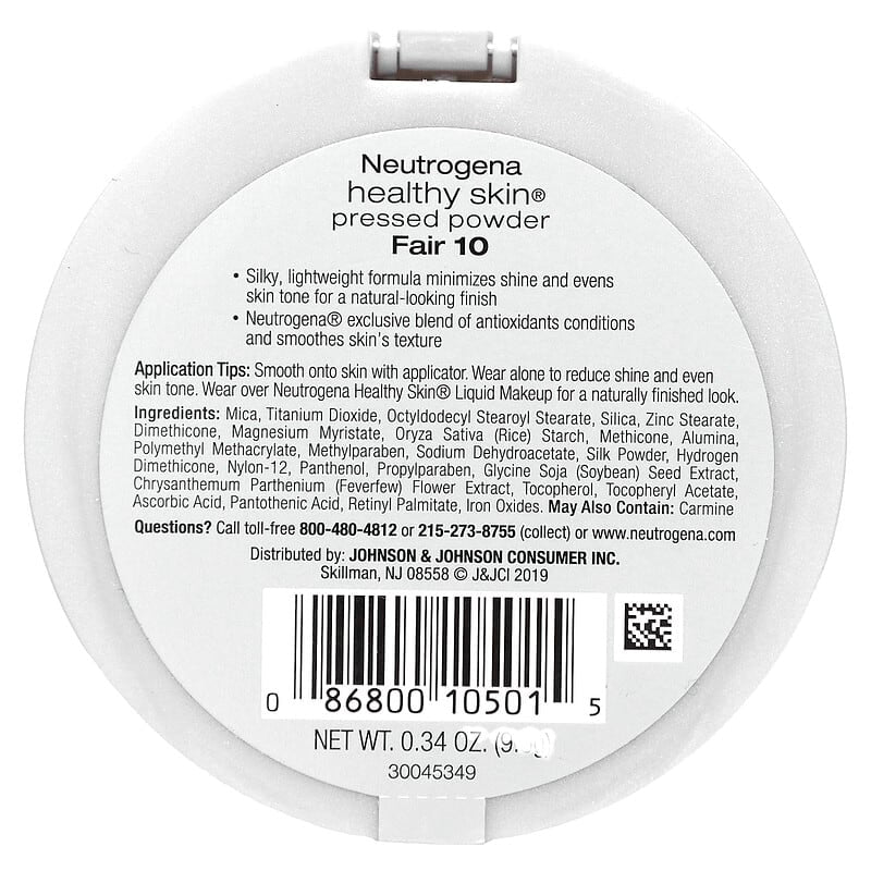 Neutrogena, Healthy Skin, Pressed Powder, Fair 10, 0.34 oz (9.6 g)