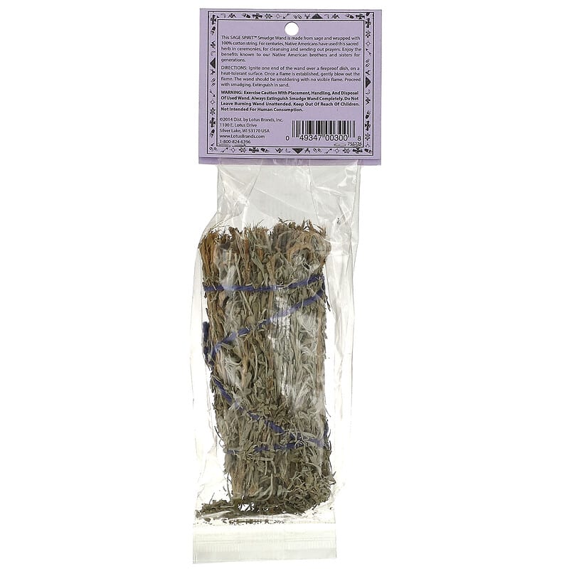 Sage Spirit, Native American Incense, Sage, Small (4-5 Inches), 1 Smudge Wand