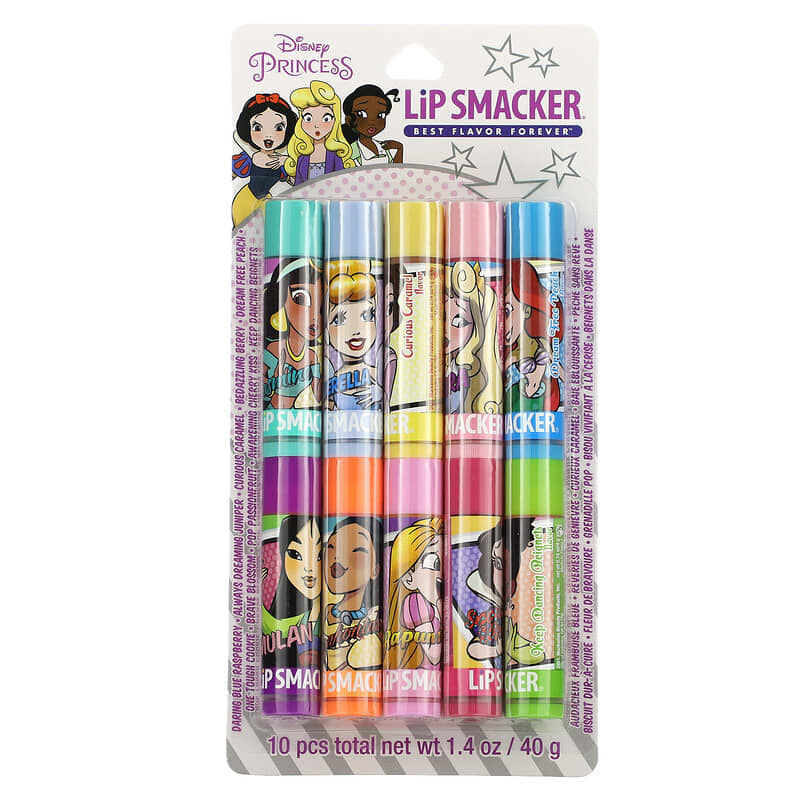 Lip Smacker, Disney Princess, Lip Balm, Assorted, 10 Pack, 0.14 oz (4 g) Each