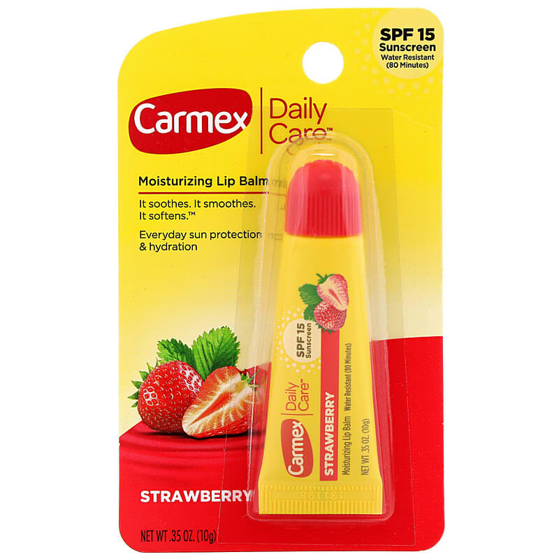 Carmex, Daily Care, Moisturizing Lip Balm, Strawberry, SPF 15, 0.35 oz (10 g)