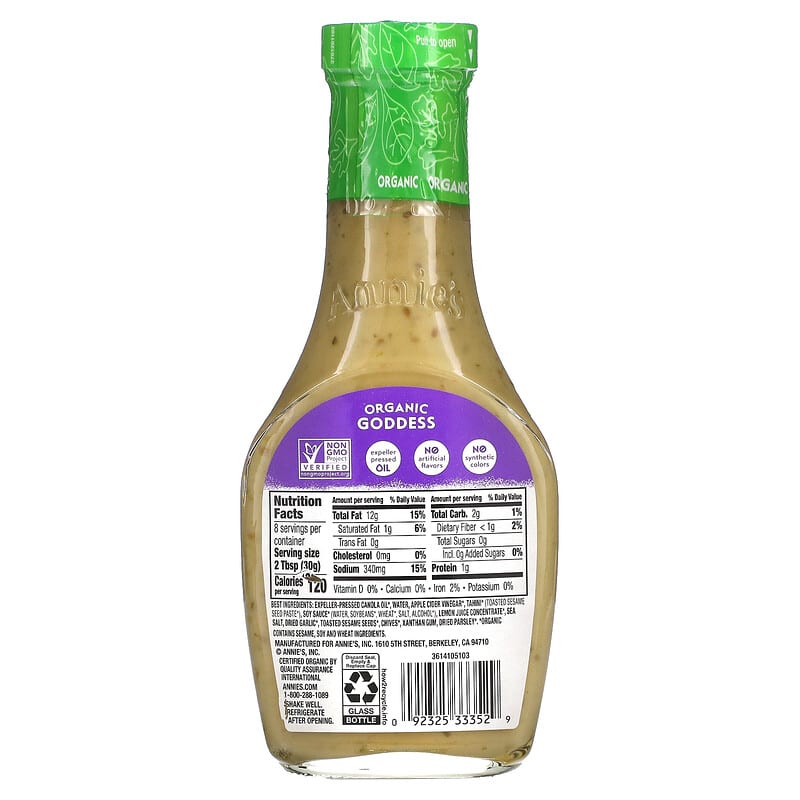 Annie's Homegrown, Organic Goddess Dressing, 8 fl oz (236 ml)