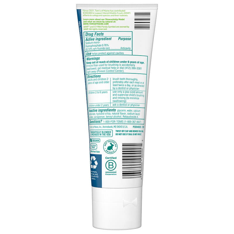 Tom's of Maine, Natural Anticavity Toothpaste with Fluoride, Watermelon, 5.1 oz (144 g)