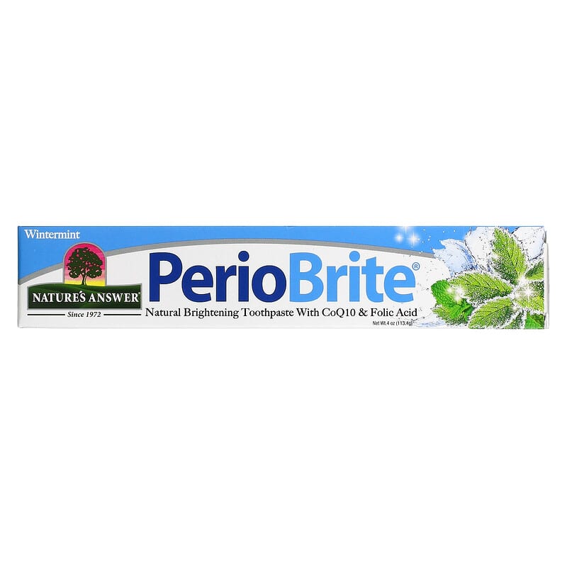 Nature's Answer, PerioBrite, Brightening Toothpaste with CoQ10 & Folic Acid, Wintermint, 4 oz (113.4 g)