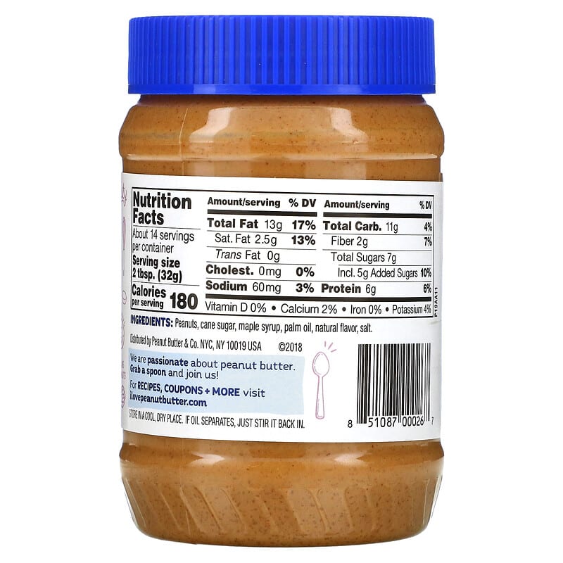 Peanut Butter & Co., Peanut Butter Spread, Mighty Maple, 16 oz (454 g)