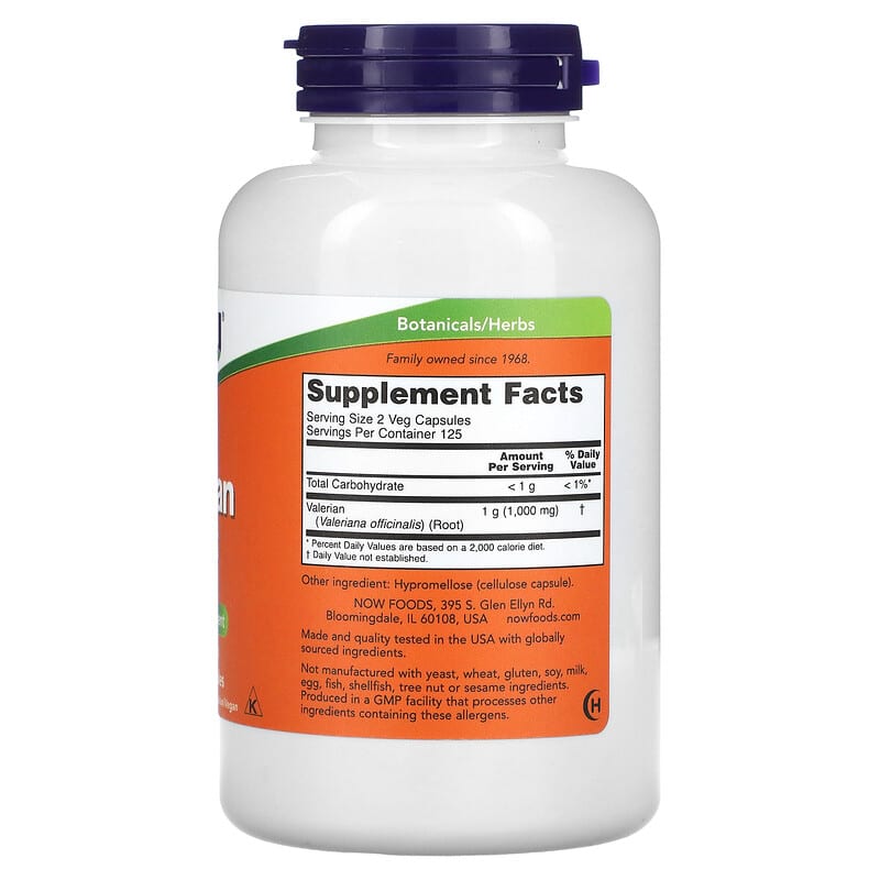 NOW Foods, Valerian Root, 500 mg, 250 Veg Capsules