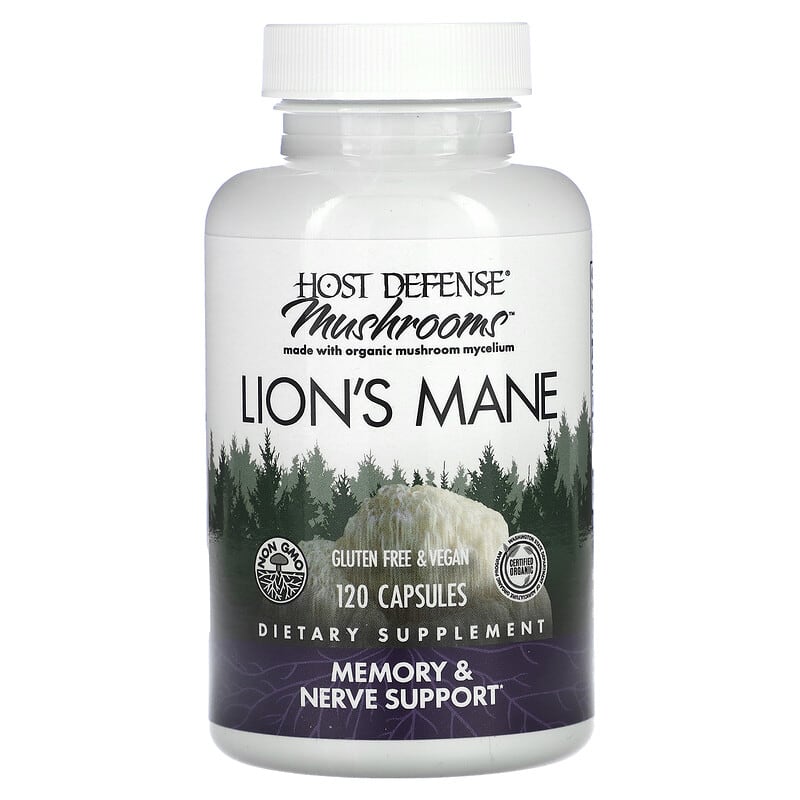 Fungi Perfecti Host Defense, Mushrooms, Lion's Mane, 120 Capsules