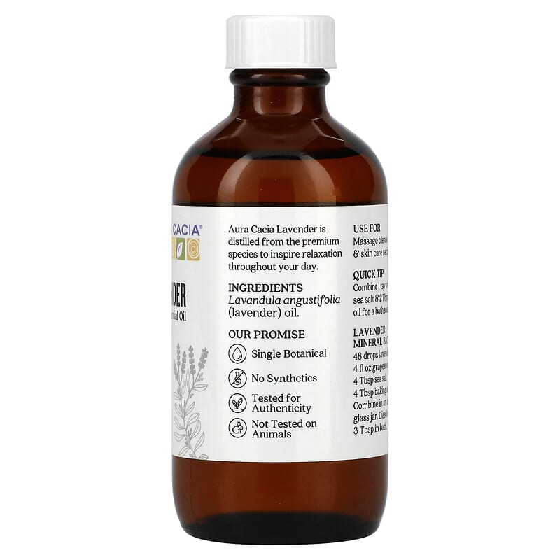 Aura Cacia, Pure Essential Oil, Lavender, 4 fl oz (118 ml)