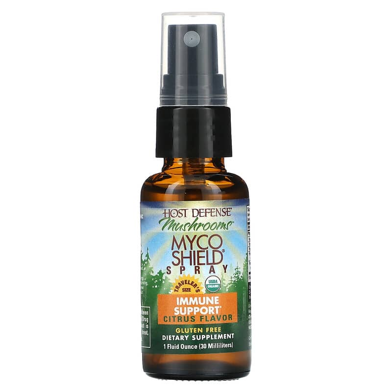 Fungi Perfecti Host Defense, Mushrooms, MycoShield Spray, Citrus, 1 fl oz (30 ml)