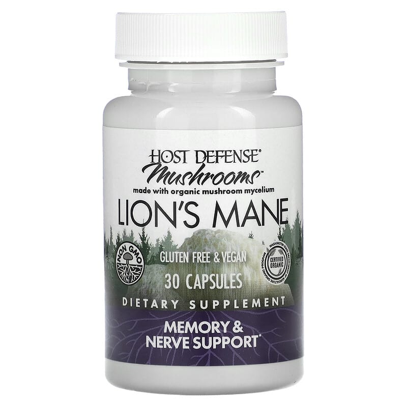 Fungi Perfecti Host Defense, Mushrooms, Lion's Mane, 30 Capsules