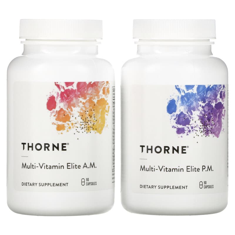 Thorne, Multi-Vitamin Elite, A.M. & P.M., 2 Bottles, 90 Capsules Each