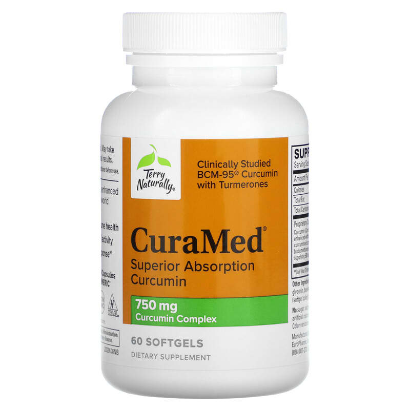 Terry Naturally, CuraMed, Superior Absorption Curcumin, 750 mg, 60 Softgels