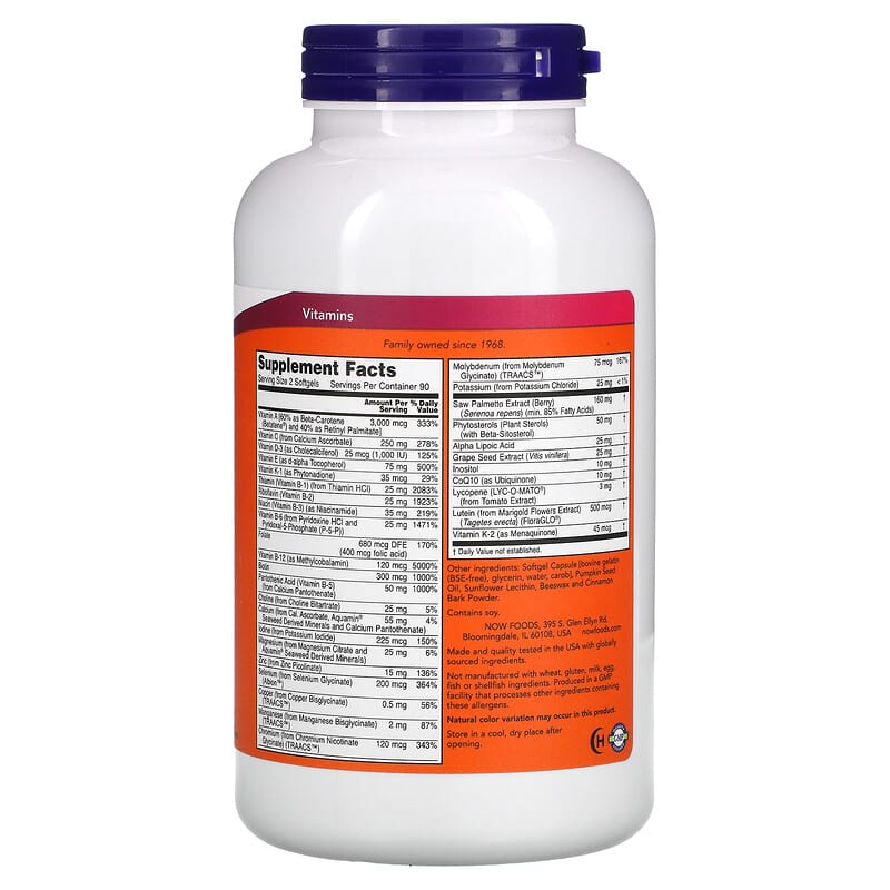 NOW Foods, ADAM, Superior Men's Multi, 180 Softgels