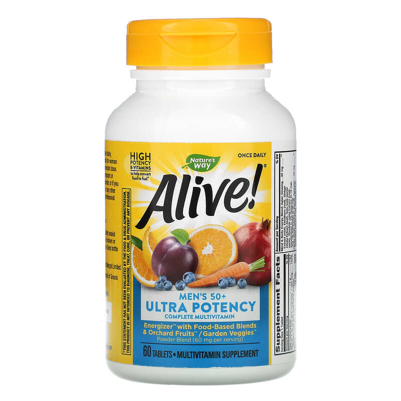 Nature's Way, Alive! Men's 50+ Ultra Potency Complete Multivitamin, 60 Tablets