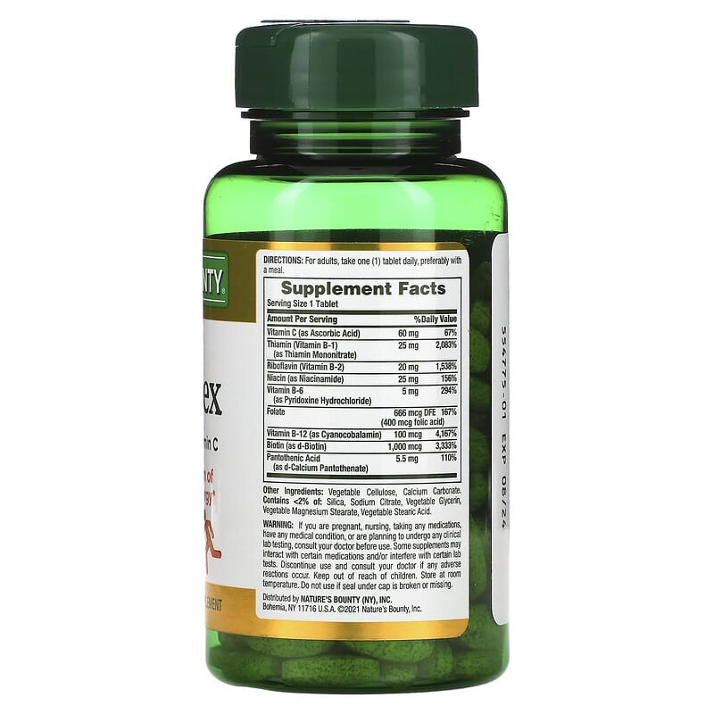 Nature's Bounty, Super B-Complex with Folic Acid Plus Vitamin C, 150 Coated Tablets