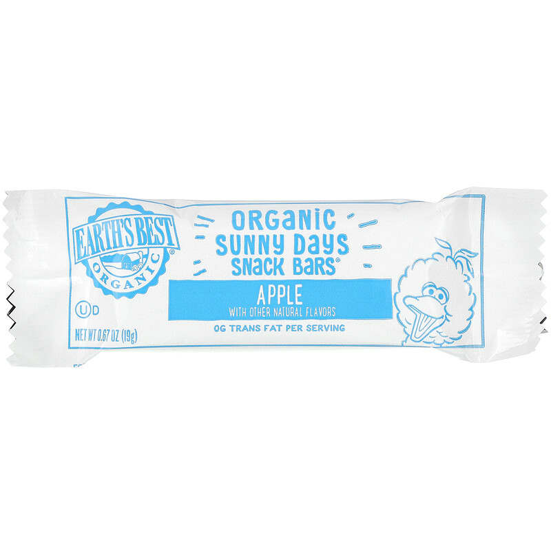 Earth's Best, Organic, Sunny Days Snack Bars, 2 Years and Up, Apple, 7 Bars, 0.67 oz (19 g) Each