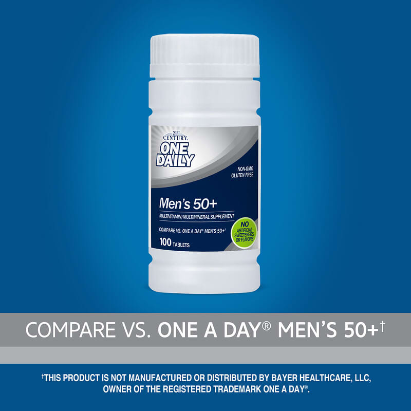 21st Century, One Daily, Men's 50+, Multivitamin Multimineral, 100 Tablets