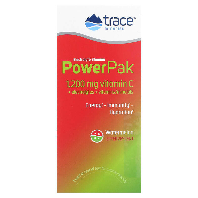 Trace Minerals ®, Electrolyte Stamina PowerPak, Watermelon, 30 Packets, 0.19 oz (5.5 g) Each