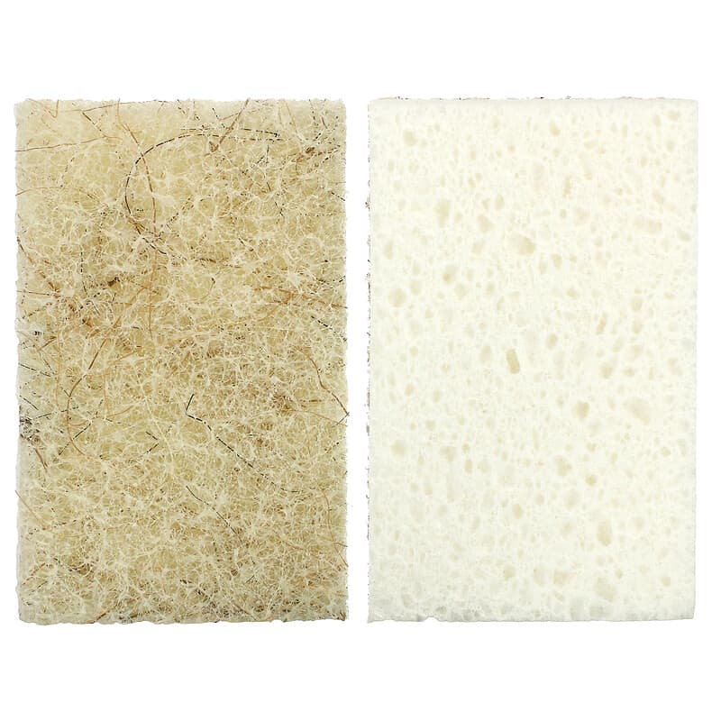 Full Circle Home LLC, Cleana Colada,  Heavy-Duty Coconut Scrubber Sponges, 2 Packs