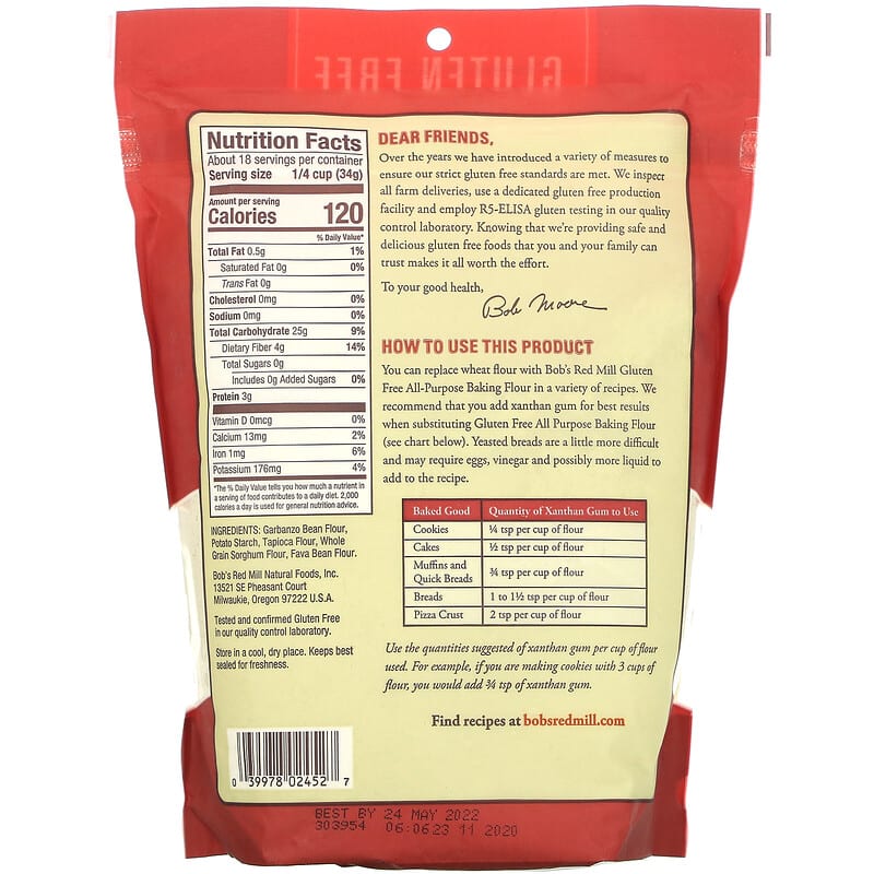 Bob's Red Mill, All Purpose Baking Flour, Gluten Free, 22 oz (624 g)