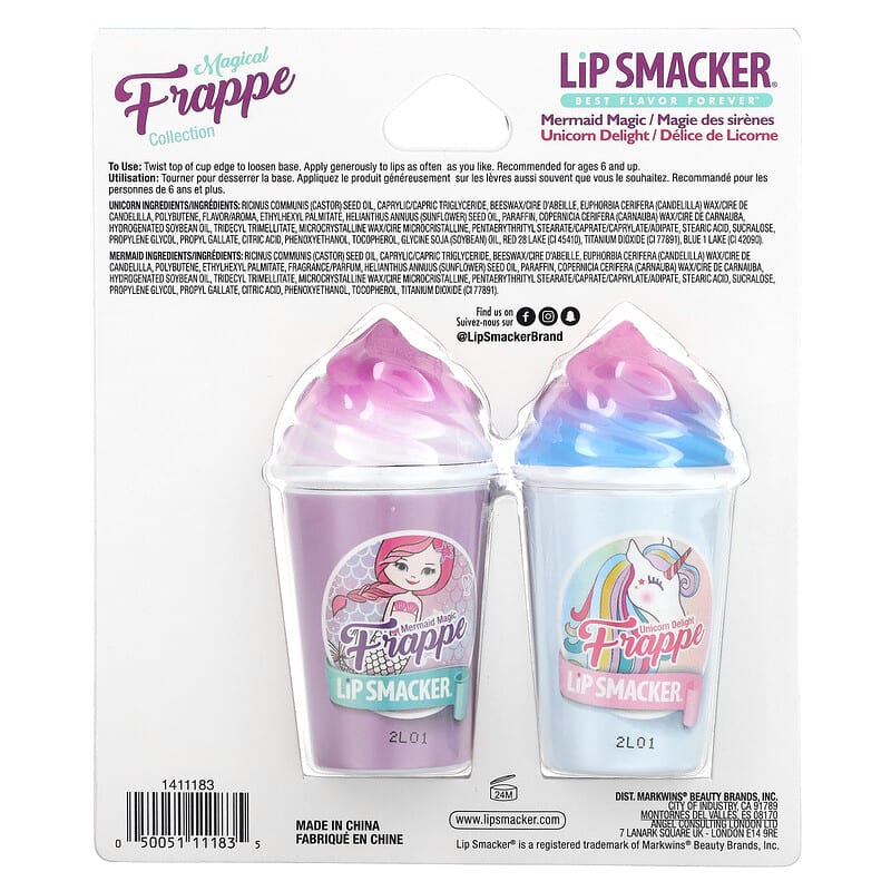 Lip Smacker, Magical Frappe Collection, Lip Balm, Assorted, 3 Pieces