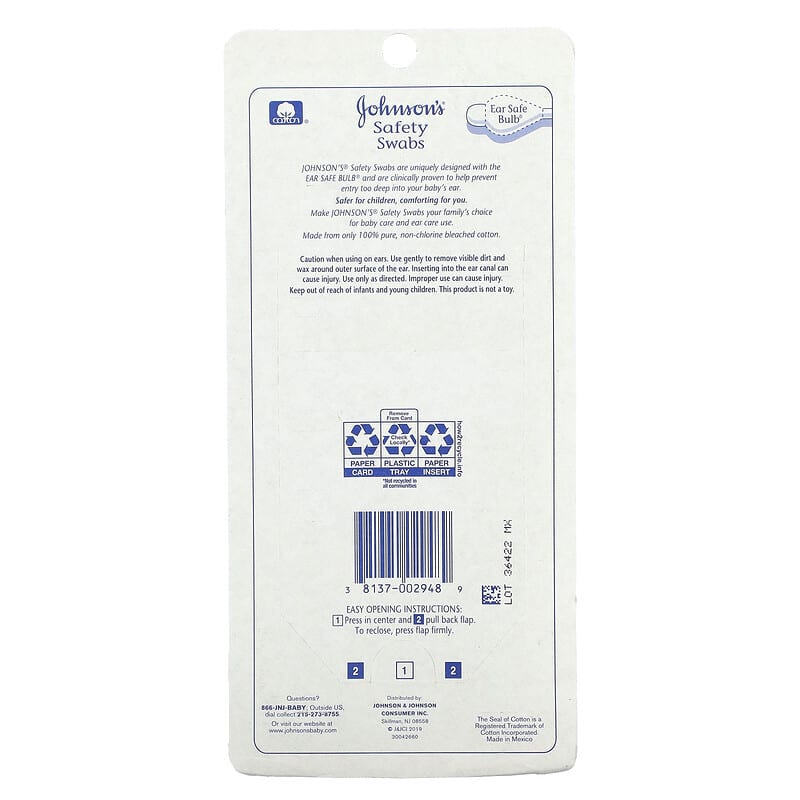 Johnson's Baby, Safety Swabs, 185 Count