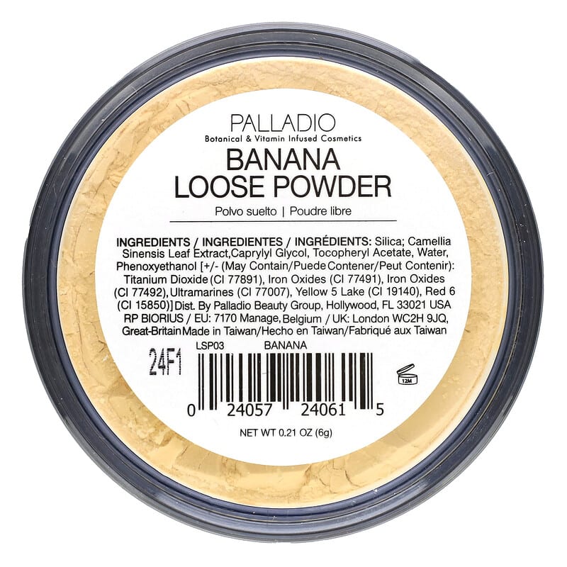 Palladio, 4Ever + Ever, Banana Loose Powder with Green Tea, 0.21 oz (6 g)