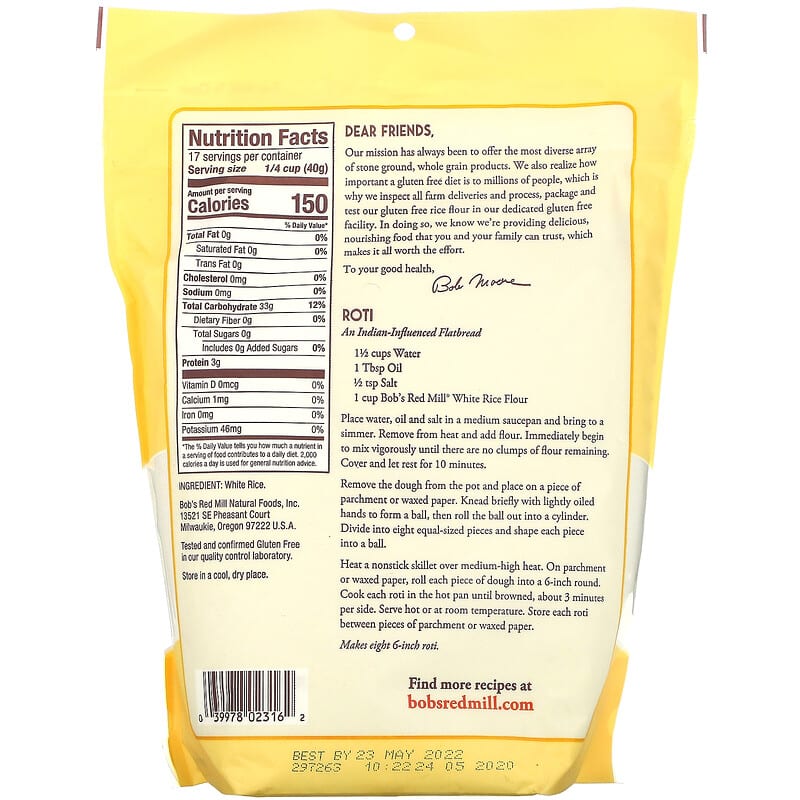 Bob's Red Mill, White Rice Flour, 24 oz (680 g)