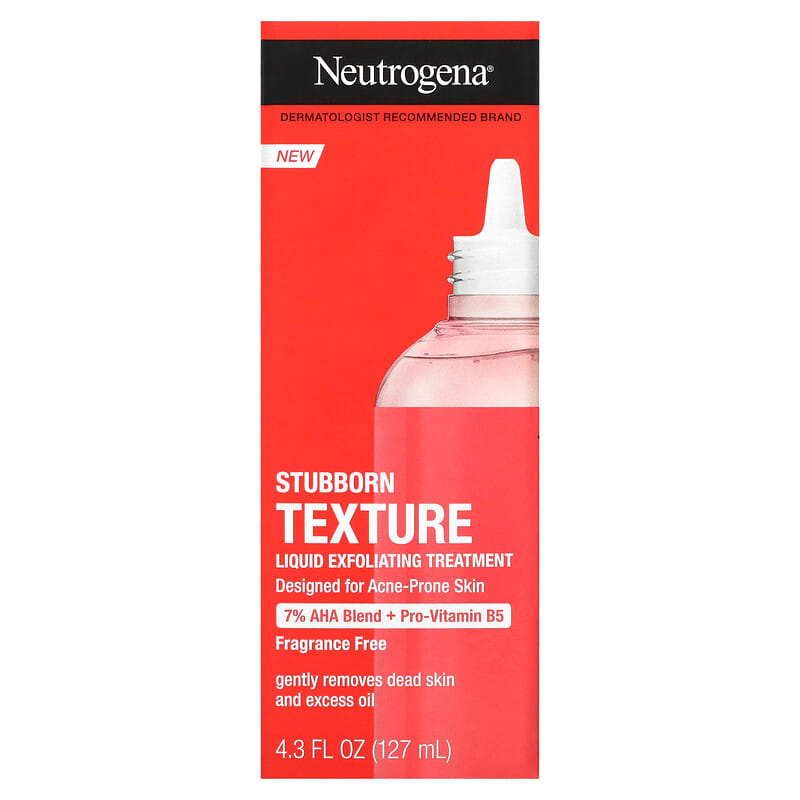 Neutrogena, Stubborn Texture, Liquid Exfoliating Treatment, Fragrance Free, 4.3 fl oz (127 ml)