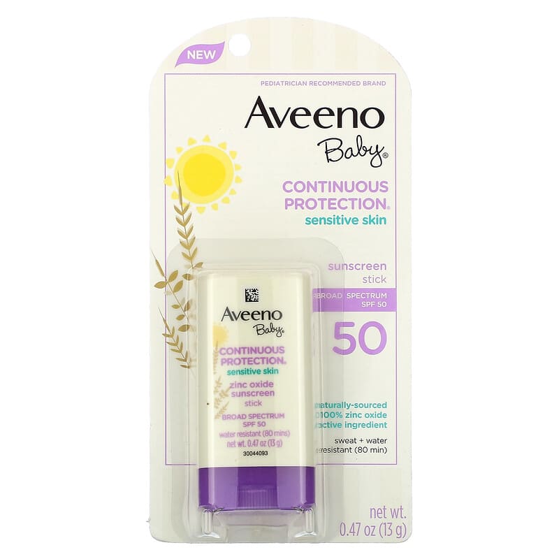 Aveeno, Baby, Zinc Oxide Sunscreen Stick, SPF 50, Fragrance-Free, 0.47 oz (13 g)