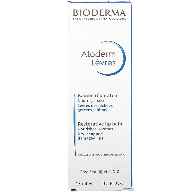 Bioderma, Atoderm, Restorative Lip Balm, 0.5 fl oz (15 ml)