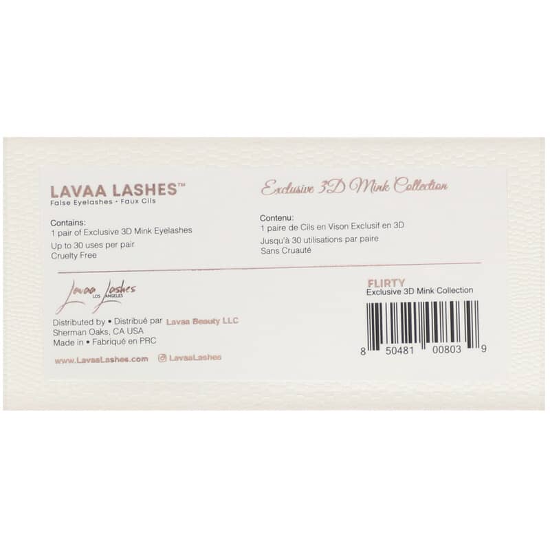 Lavaa Lashes, Flirty, 3D Mink False Eyelashes, 1 Pair