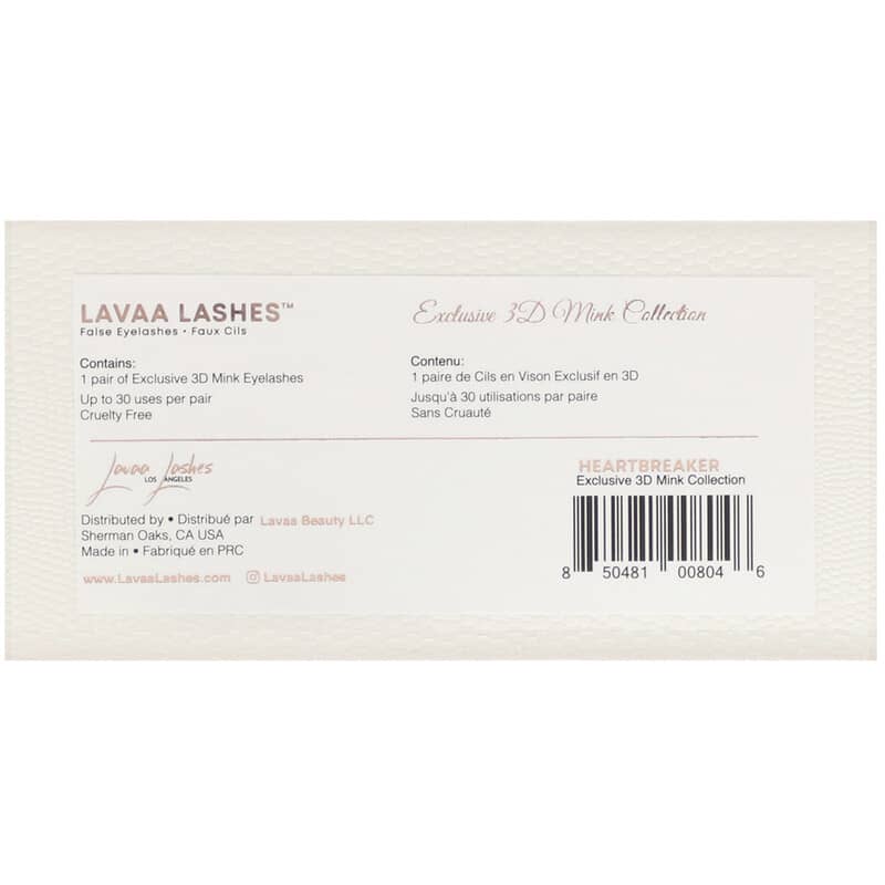 Lavaa Lashes, Heartbreaker, 3D Mink False Eyelashes, 1 Pair