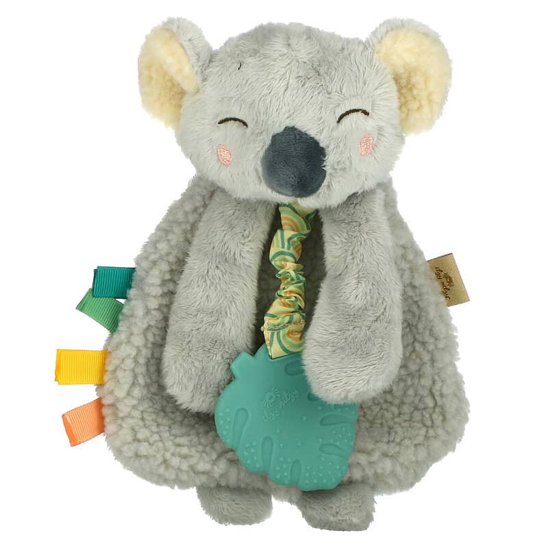 itzy ritzy, Itzy Lovey, Plush Lovey with Silicone Teether, 0+ Months, Koala, 1 Teether