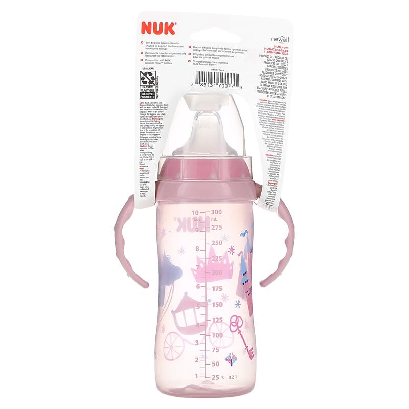 NUK, Large Learner Cup, 8+ Months, Pink, 1 Pack, 10 oz (300 ml)