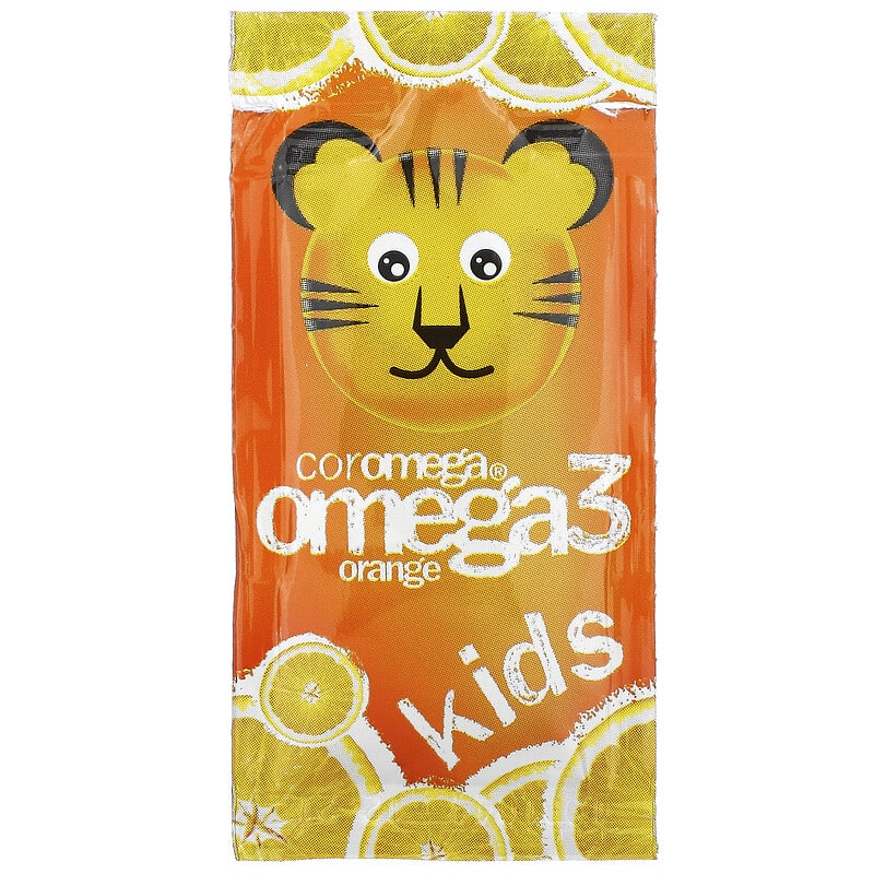 Coromega, Kids, Omega-3, Tropical Orange + Vitamin D, 30 Single Serving Packets, (2.5 g)