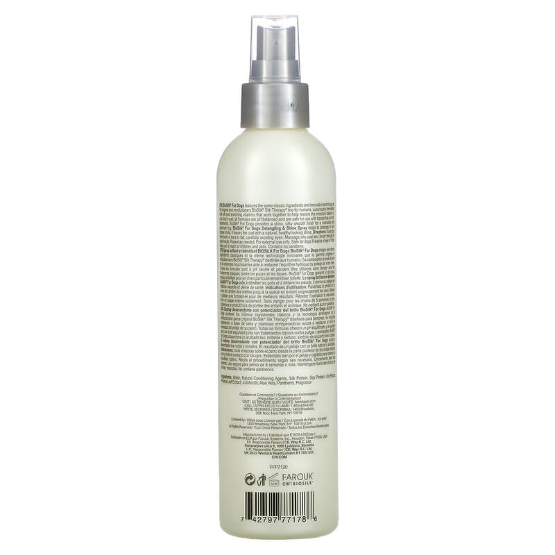 Biosilk, Silk Therapy, Detangling & Shine Spray for Dogs, 8 fl oz (237 ml)