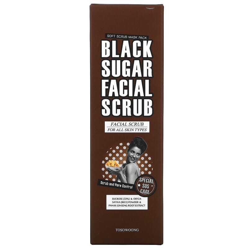 Tosowoong, Black Sugar Facial Scrub, 3.38 fl oz (100 ml)