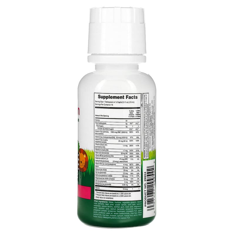 NaturesPlus, Animal Parade, Multivitamin Liquid, Tropical Berry, 8 fl oz (236.56 ml)