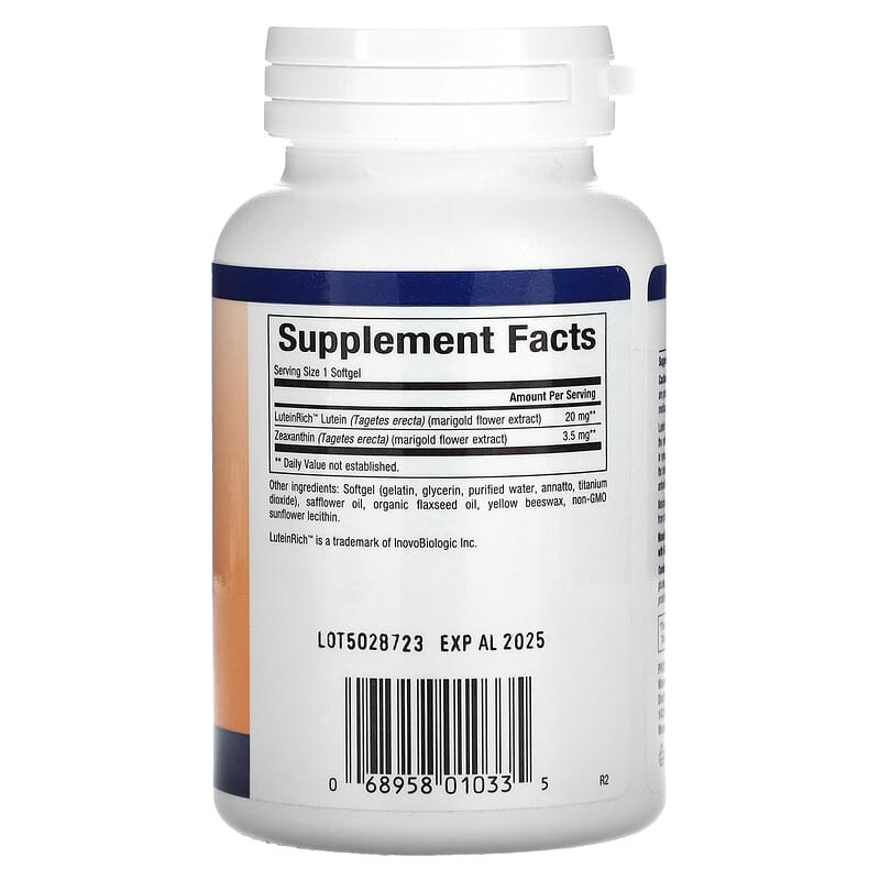 Natural Factors, Lutein, 20 mg, 120 Softgels